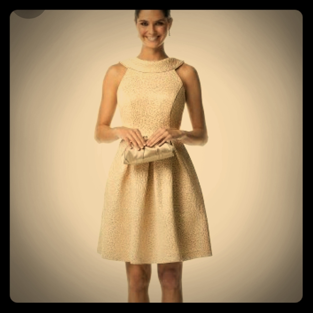 Champagn gold and ivory cocktail party dress